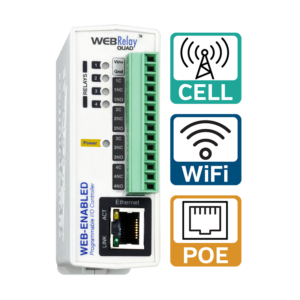 WebRelay QUAD Industrial X-4xx | 4 relais IP PoE Wi-Fi | ControlByWEB