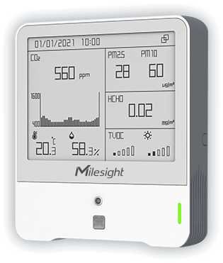 Milesight AM308 - Capteur LoRaWAN qualité d'air 8-en-1 CO₂, PM2.5/PM10, TVOC