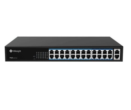 Milesight MS-S - Switches PoE Ethernet industriels 4 à 24 ports (Fast Ethernet, uplink Gigabit, SFP)