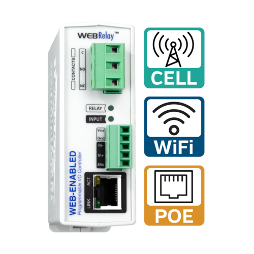 ControlByWEB WebRelay Industrial X-4xx - Relais IP PoE Wi-Fi SNMP
