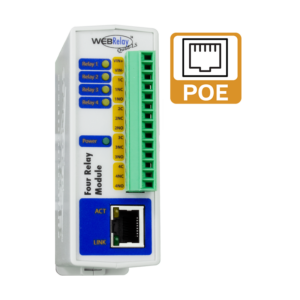 ControlByWEB WebRelay-Quad - 4 relais IP PoE Modbus rail DIN