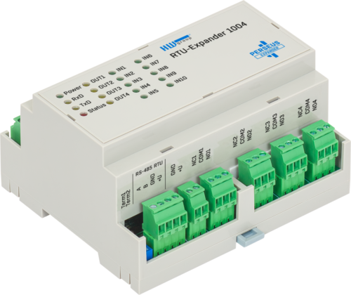 rtu-expander1004.png HW group RTU-Expander 1004 - Module d'E/S Modbus 10 DI / 4 relais