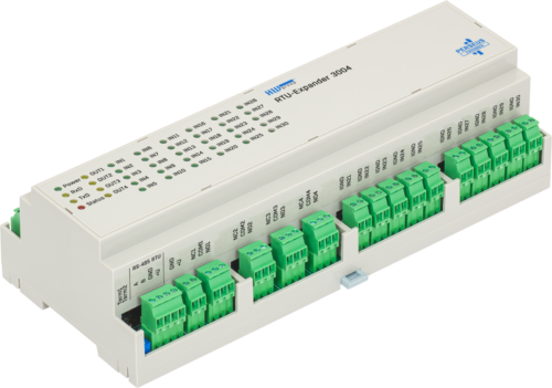rtu-expander3004.png HW group RTU-Expander 3004 - Module d'E/S Modbus 30 DI / 4 relais