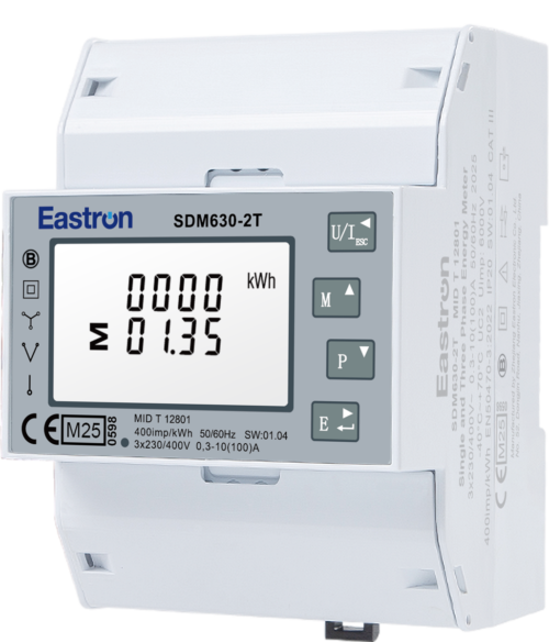 HW group SDM630-2T V2 100 A - Compteur triphasé bi-tarif Modbus
